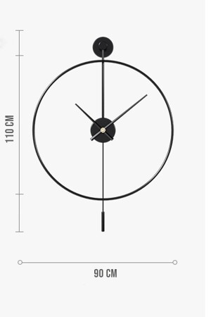 Tiktok Xxl 90 Cm Siyah, Modern Dekoratif Sarkaçlı Metal Duvar Saati AGA01077 - 7