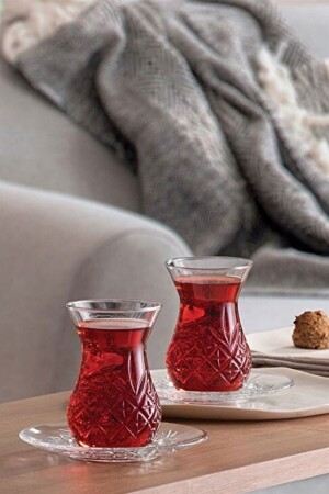 Timeless Kesme Kristal Çay Bardağı Seti Takımı 12 Parça Çay Seti 96992 - 1