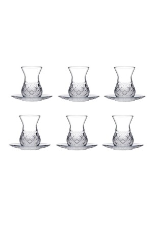 Timeless Kesme Kristal Çay Bardağı Seti Takımı - 12 Parça Çay Seti 96992 pb96992 - 1