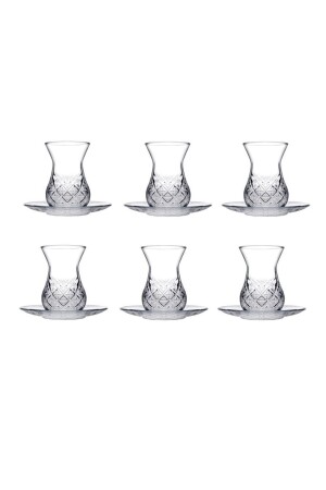 Timeless Kesme Kristal Çay Bardağı Seti Takımı - 12 Parça Çay Seti 96992 pb96992 - 3