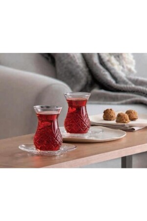 Timeless Kesme Kristal Çay Bardağı Seti Takımı - 12 Parça Çay Seti 96992 pb96992 - 4