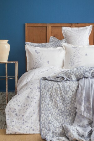 Timeless Prime Set Liberty Indigo Doppeldecke und Tagesdecke, 100 % Baumwolle, Bettbezug-Set AP99T20212111 - 3