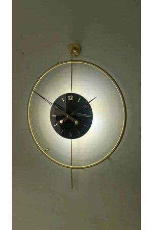 Timelles Gold Led Black Core – 60 Durchmesser, moderne dekorative Metallwanduhr Meta-040140044 - 5