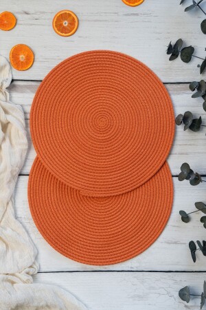 Tischset mit Kordelhalterung, 35 cm (1 Stück), Orange - 2