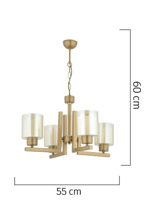 Tisse 4-teiliger, antik lackierter Doppelglas-Kronleuchter für modernes Jugendzimmer, Schlafzimmer, Wohnzimmer, 3425-04-FR - 5