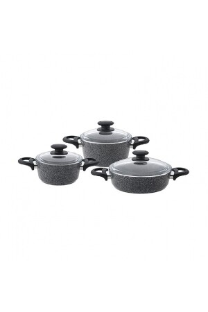 TitanGranit Grey 6-teiliges Kochgeschirr-Set ems176 - 5