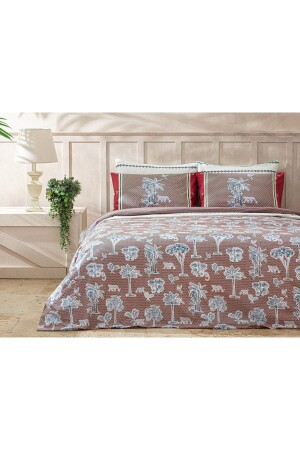 Toile De Jouy Pamuklu Çift Kişilik Nevresim Seti 200x220 Cm Fuşya TYC00782306546 - 2