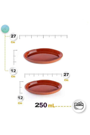 Ton-Auflauf mit glasierter Innenseite, 27 cm ovales Boot-Auflauf-Pfannen-Set – 2 Li 27 cmoval - 5