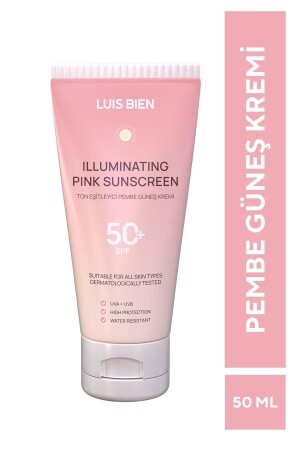 Ton Eşitleyici Spf 50- Tüm Ciltler Için Yüksek Korumalı Pembe Güneş Kremi 50 Ml LUU160 - 4