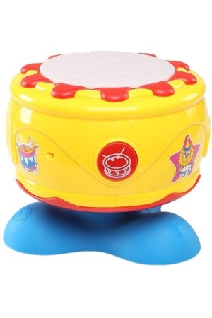 Ton- und Licht-Rock-Trommel, batteriebetrieben, gelbes Musikinstrument, pädagogisches Spaß-Spielzeug für Babys und Kinder - 4