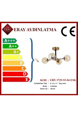 Topaç 4 Lü Eskitme Avize ERY 3729-53-04 ESK - 5