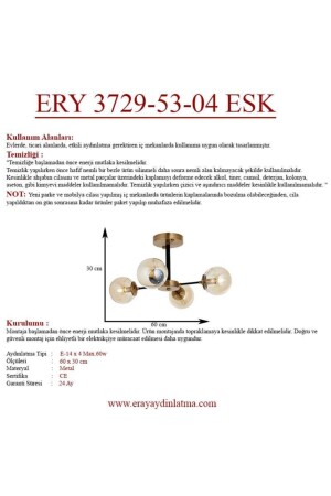 Topaç 4 Lü Eskitme Avize ERY 3729-53-04 ESK - 6