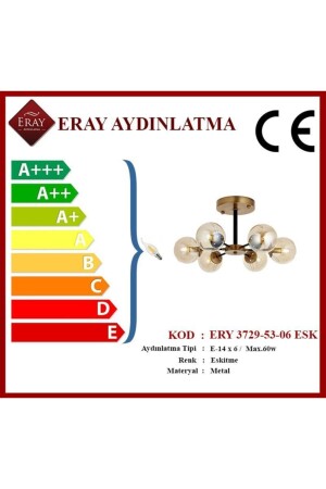 Topaç 6-teiliger antiker Kronleuchter ERY 3729-53-06 ESK - 5