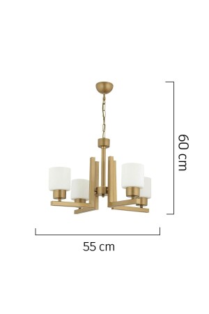 Torqu 4-teiliger, antik lackierter, weißer Glas-Kronleuchter für modernes Jugendzimmer, Schlafzimmer, Wohnzimmer - 6