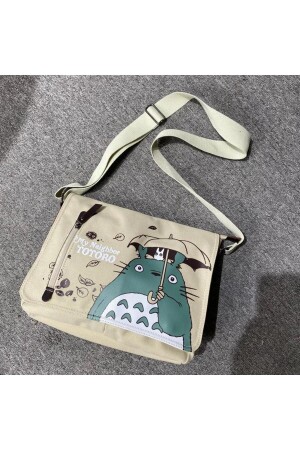 Totoro Özel Seri Çift Cepli Bej Postacı Çanta -mingalondon - 2