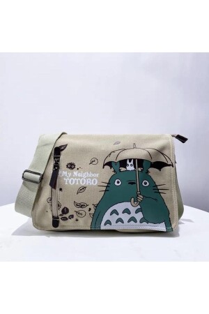 Totoro Özel Seri Çift Cepli Bej Postacı Çanta -mingalondon - 4