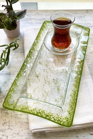 Transparentes Glastablett mit grünem Rand – 16 x 32 cm TYC00687030250 - 5