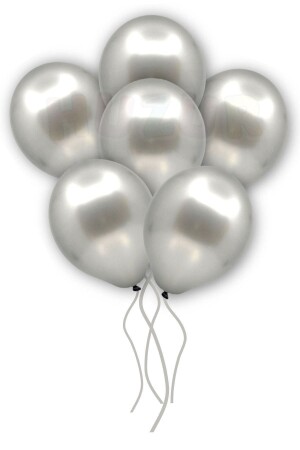 Transparentes und silbernes Metallic-Ballon-Set mit silbernem Konfetti, 20 Stück, 30 cm, sichtbare graue Pailletten-Ballon-Pailletten - 5