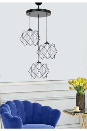 Trend Koza Black Glass 3 Wohnzimmer-Kronleuchter mit Tablett 3ltpsiprmtbyzcm - 5