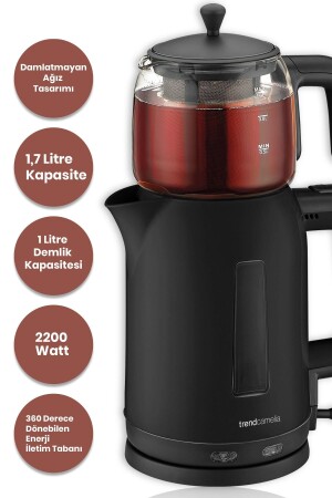 Trendcamelia 2200 Watt Bpa-freier Teebereiter und Wasserkocher mit Glasteekanne - 4