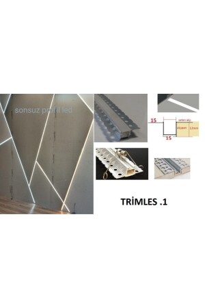 Trimles. 1 versteckte Ohr-LED-Profilleiste. eins - 3