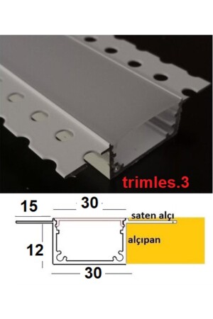 Trimles. 3 versenkte Zierleisten mit verstecktem Ohr-LED-Profil. 3 - 2