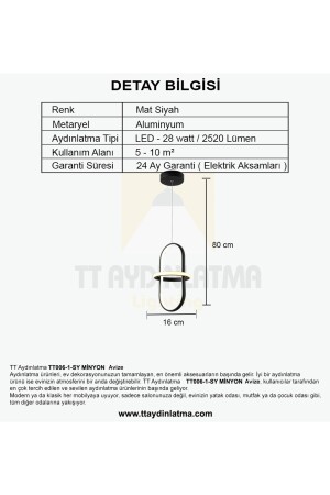 Tt006-1-sy Petite Model (Daylight Led) Einzelner mattschwarzer LED-Kronleuchter TT006-1-BY-GNR MINION - 5