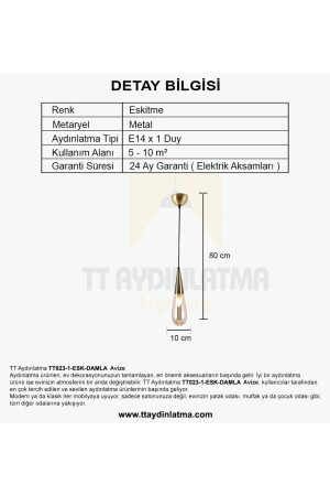 Tt023-1-esk Damla Modeli Eskitme Tekli Avize TT023-1-ESK-DAMLA - 9