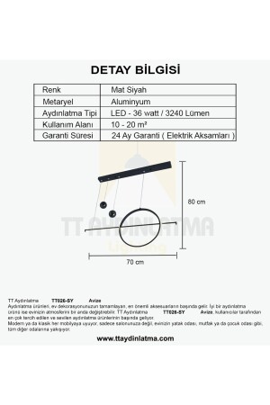 Tt026-sy Mat Siyah ( Gün Işığı ) Led Avize TT026-SY-GNR - 5