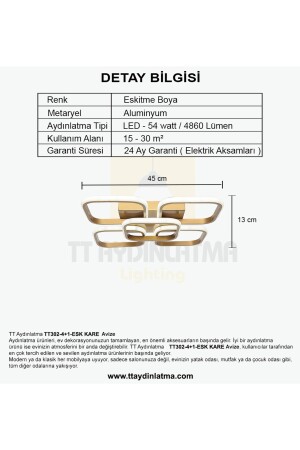 Tt302-4+1-esk Quadratischer Antiklackierter 5 Li (Tageslicht) LED-Kronleuchter TT302-4+1-ESK-GNR - 8