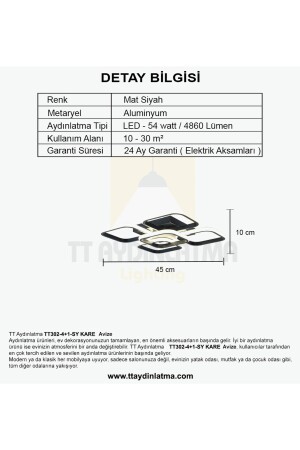 Tt302-4+1-sy Quadratische mattschwarze Stehleuchte 5 Li (weißes Licht) LED-Kronleuchter TT302-4+1-SY-BYR - 6