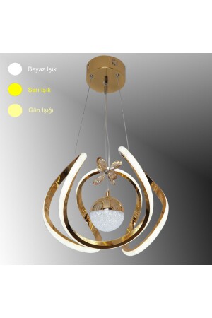 TT306-TPL-SR TT Lighting Curve-Modell, gelb beschichteter Einzel-LED-Kronleuchter mit 3 Farbmodulen - 3