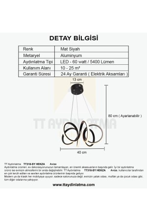 Tt318-sy Hekza Modeli Mat Siyah ( Gün Işığı ) Led Avize TT318-SY-GNR HEKZA - 6