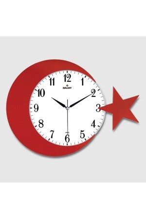 Türkische Flagge, Halbmond-Stern-Flagge, schlichte Wanduhr – kostenloser Versand am selben Tag – Batterie wird als Geschenk geliefert. 134-1 - 2