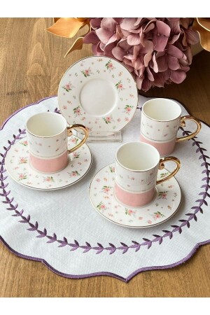 Türkische Kaffeetasse Rosa 12 Stück für 6 Personen POR101426 - 2