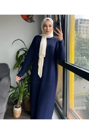 Übergroßes, locker geschnittenes Hijab-Kleid mit halbem Rollkragen aus Cord und Strickwaren, Größe 38–44 8S2GTQ8S - 4