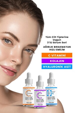 Üçlü Serum Paketi (C VİTAMİNİ - KOLAJEN - HYALURONİK ASİT SERUMU) - 4