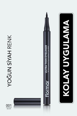 Ultra Ince Uçlu Eyeliner (SİYAH) - Ultra Thin Eyeliner - 001 Black - 8690604478491 - 2