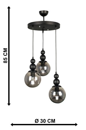 Unendlich 3. Kronleuchter aus schwarzem Rauchglas BEG0032BEG03 - 7