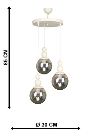 Unendlich 3. Kronleuchter aus weißem Rauchglas BEG0032BEG03 - 7