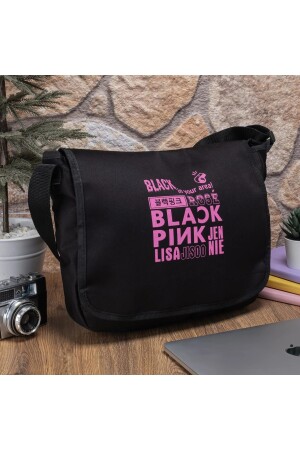 Unisex Black Pink Baskılı Desenli Postacı Çantası Ve Omuz Çantası TYC00683718512 - 7