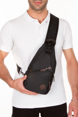 Unisex Canvas USB-Kopfhöreranschluss Kreuzgurt Taille Brust Umhängetasche Bodybag PRA-6285219-3470 - 4