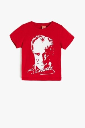 Unısex Çocuk Kısa Kol Atatürk Baskılı 23 Nisan 29 Ekim 10 Kasım Gösteri Kostüm T-shırt BAYRAKTSHIRT1 - 4