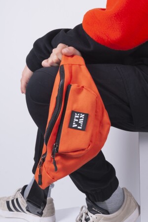 Unisex Orangefarbene Schulter- und Hüfttasche - 4