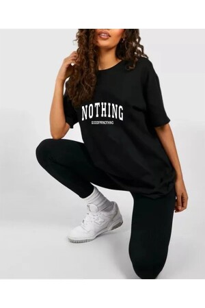 Unisex Oversize T-shirt Nothıng Baskılı - 1