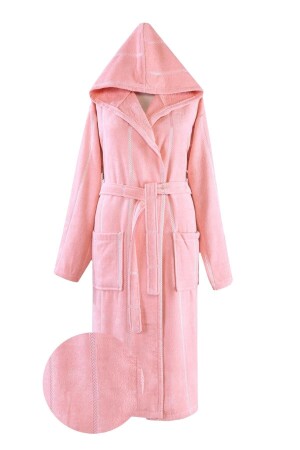 Unisex Pembe Pamuk Bornoz - 1