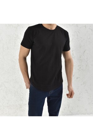 Unisex-T-Shirt mit ovalem Schnitt in Schwarz und Weiß, 2er-Set - 3