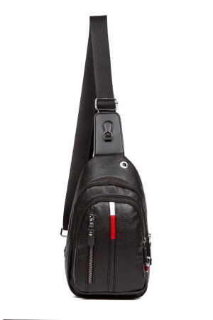 Unisex-Umhängetasche aus Leder, Brusttasche, wendbare Umhängetasche, Bodybag mit Kopfhörerausgang, täglich yuppy2071-t - 2