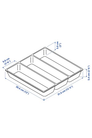 UPPDATERA Schubladen-Organizer, Weiß, 32 x 31 cm – Besteck 70460017 - 4