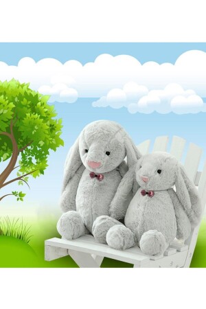 Uyku Arkadaşım Papyonlu Uzun Kulak Bunny Peluş Tavşan 65 Cm - 5